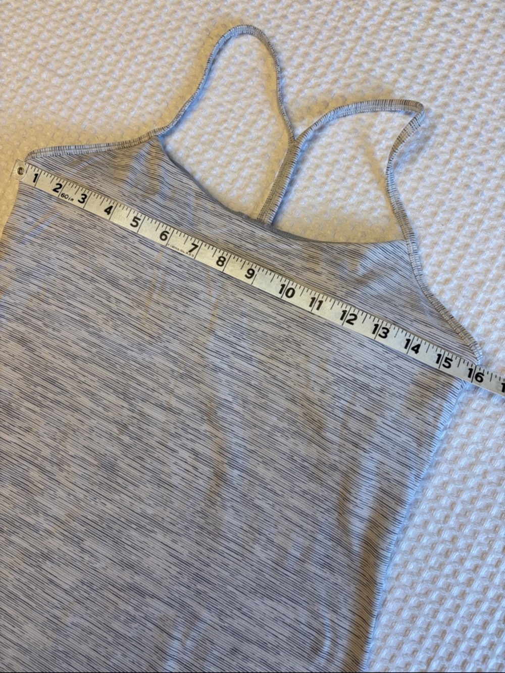 lululemon athletica Size 10 gray striped workout racerback tank built-in bra - Picture 10 of 12